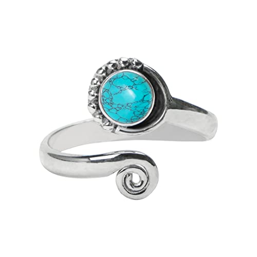 Turquoise Stone Toe Ring 925 Sterling Silver Feet Body Jewellery Handame Toe Ring Gemstone Adjustable Toering For Girls Women Gift Jewellery #TOP17