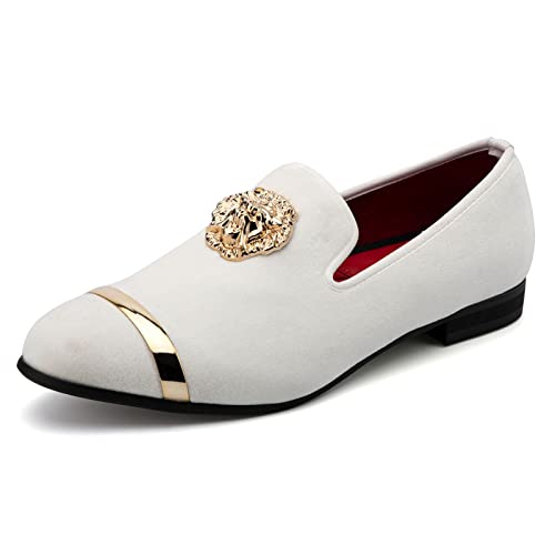 Image of Meijiana Men's Velvet Loafers - Fashion Casual Low-Heel Dress Shoes for Men with Rubber Sole & Metal Buckle - Perfect Business & Formal Attire, Stylish Mens Shoes
