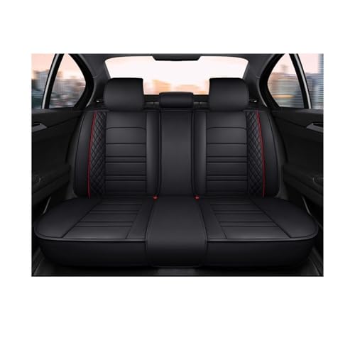 Audi A4 B8 Q2 A5 Sportback A3 8l 8p A6 C5 4f Q3 対応 ユニバーサル 防水レザー カーシートカバー 自動車アクセサリー(Rear-Black Red)