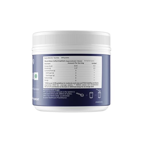 Image of AIWO Taurine Powder 100 g | 100% Pure Amino Acid Supplement | Supports Metabolic & Nervous System Wellness | Vegetarian & Gluten-Free