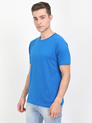 Image of FLEXIMAA Men's Cotton Round Neck Plain Half Sleeve T-Shirt