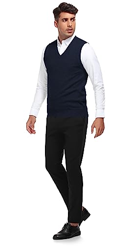KUYIGO Mens Sleeveless Sweater Vest Classic Business Gentleman V Neck Knitwear Knitted Waistcoat Sweater Tank Tops - Image 5