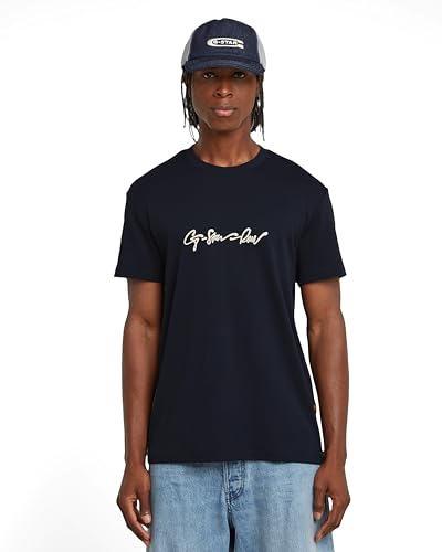G-Star Homme T-shirt G-Script, Bleu (salute D25150-C812-C742), L