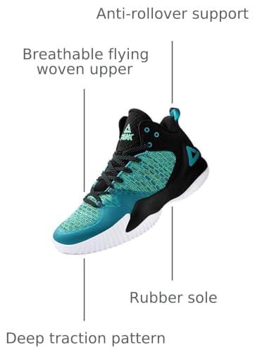 Image of PEAK High Top Mens Basketball Shoes Lou Williams Streetball Master Breathable Outdoor Sneakers Cushioning Shoes for Fitness