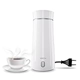 XECH Electric Travel Kettle Bottle Portable Design with In-Built Cable & 300 Watt Heating Element to Boil Water to Prepare Tea Coffee without Milk (Hydroboil, 350ml)