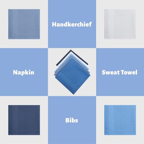 Giantree 5 Stück Stoff Taschentücher für Herren, 40 × 40 cm Baumwolle Herrentaschentücher, Weiches Einstecktuch Wiederverwendbar, Geschenk für Männer