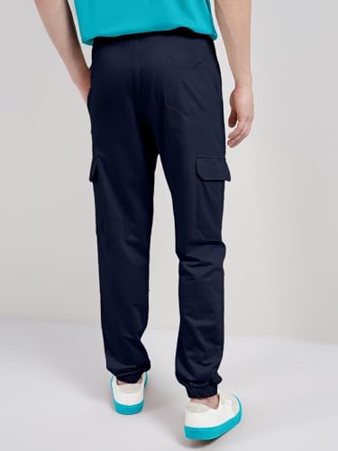 Image of Veirdo 100% Pure Cotton Regular Fit Mid Rise Trackpants with Side Pocket for Men & Boys
