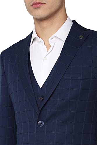 Image of Peter England Men Navy Three Piece Suit