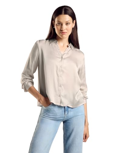 Chemisier en satin d'eau femme Street One A344896, haut fluide chic col rond