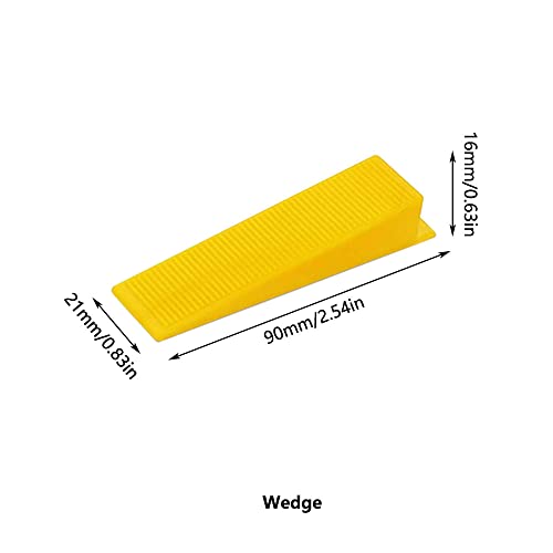 Tile Leveling System, Wall Tile Leveling Tool, 100PCS Resuable Wedges for Tile Leveling Stitching, Yellow, Clear - Image 4
