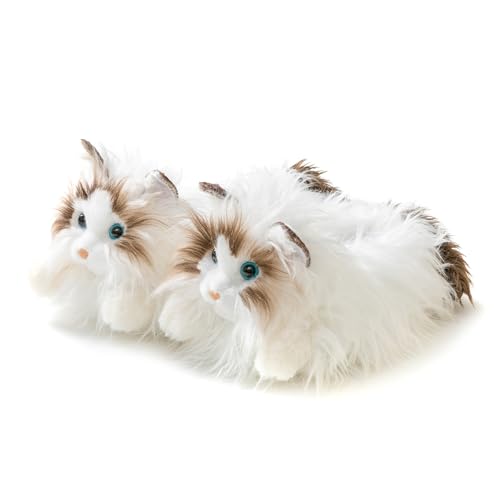 Onmygogo Flauschige Katze Hausschuhe für Damen Herren (41-44 EU Ragdoll)