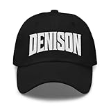 Merch Town Denison Baseball Cap Denison Dad Hat Texas TX Hat Embroidered Souvenir Black