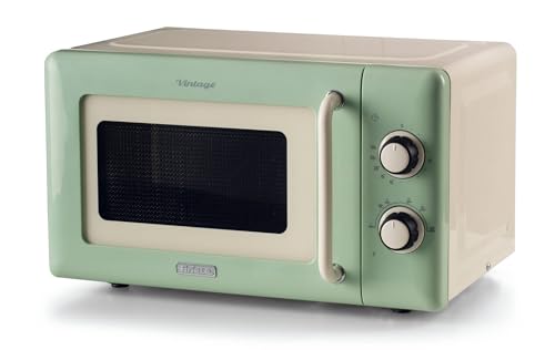 Ariete 800W 20L Vintage Mechanical Microwave, 5 Power Levels, 30 Minute Timer, Cooking End Signal,...