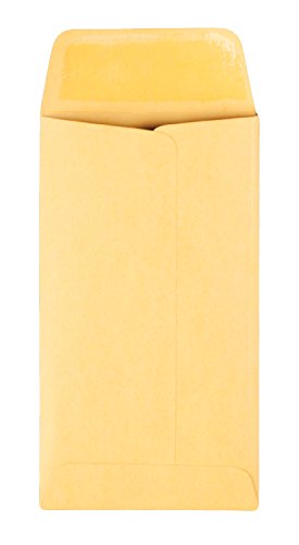 Quality Park #6 Coin Envelopes, 3 3/8 X 6, Gummed, Small Parts, Jewelry & Seed Envelopes For Garden, Office, 28 Lb Brown Kraft, 500 Per Box (Qua50662) #TOP1