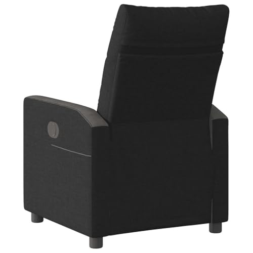 vidaXL Relaxsessel Schwarz Stoff, Sessel, TV Sessel, Sessel verstellbar, Fernsehsessel, TV-Sessel, Fernsehsessel verstellbar, Sofasessel, Liegesessel – Bild 6