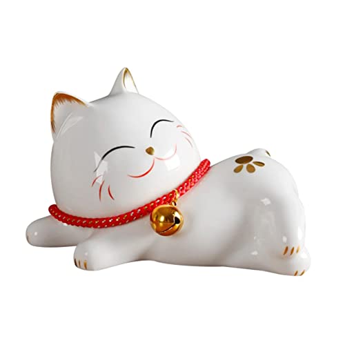 Chat décoratif en céramique blanche pour salon chic et bureau moderne - 8