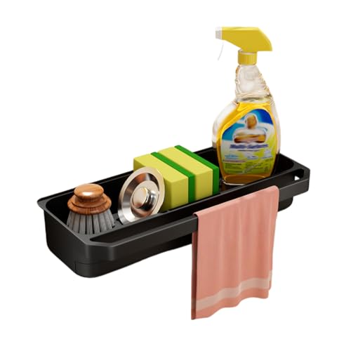 Astralong Organizador Multifuncional para Fregadero de Cocina, Soporte y Estante para Esponjas, Porta Estropajos de Plástico Duradero para Almacenamiento en Cocina y Baño