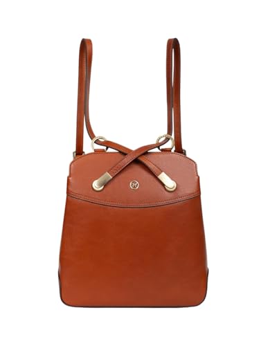 Sac transformable de luxe Hexagona Ondine en cuir cognac finitions premium