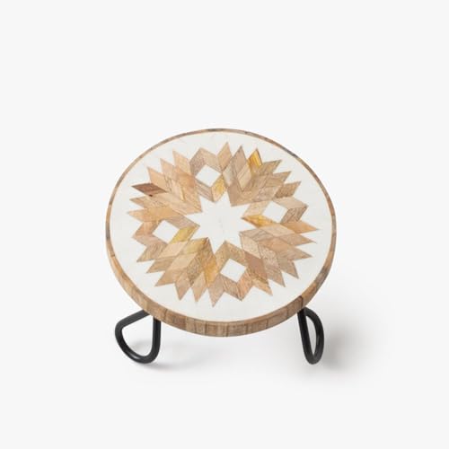 Image of CASA Decor Resin Decorative Vintage Affair Pizza Pastry Cake Stand Pack of 1 (Black, Diameter-8 Inch)