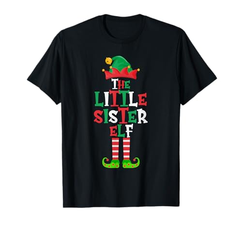 The Little Sister Elf, Funny Matching Family Group Christmas T-Shirt