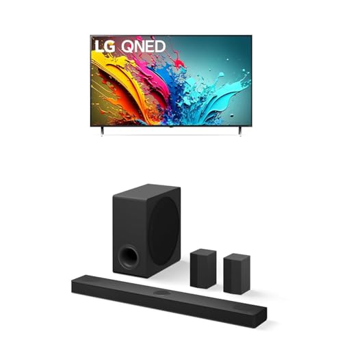 Image of LG 55-Inch Class QNED85T Series LED Smart TV 4K Processor Flat Screen with Alexa Built-in (55QNED85TUA, 2024),LG 5.1.3 ch. Sound Bar with Wireless Dolby Atmos and Rear Speakers