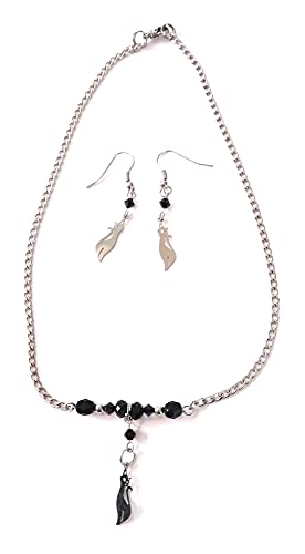 Parure chat en cadeau idéal avec son collier et boucles d'oreilles