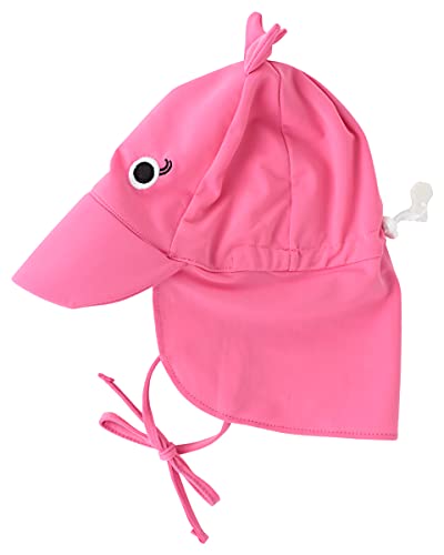 Cuddle Club Sombrero Ajustable con Cubrecuello para Bebés y Niños | Bloqueo del Sol en Cabeza y Cuello | Ajuste Frontal y Trasero - Flamenco - Pequeña