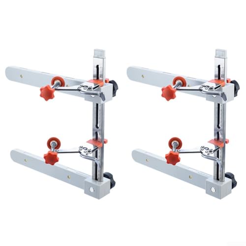 Abrazadera deslizante de cajón con abrazadera de llave y soporte magnético para una instalación de precisión con medidas de doble escala (juego de 2 piezas)