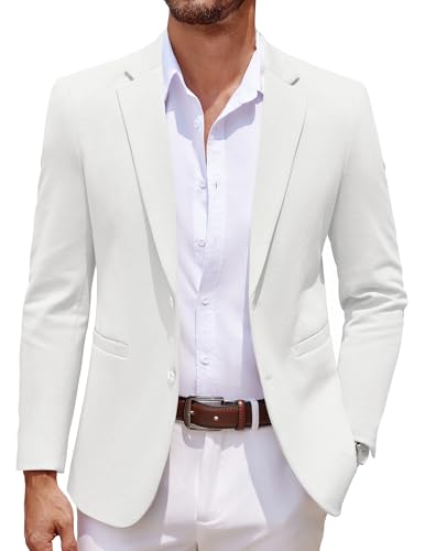 Image of COOFANDY Men's Casual Knit Blazer Two Button Lightweight Sport Coats Suit Jacket