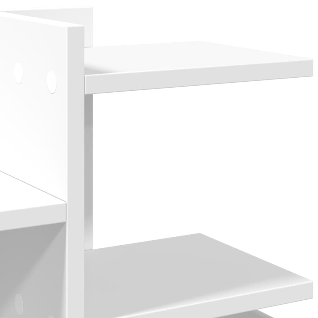 Organizer da scrivania bianco in legno 49 x 20 x 52,5 cm, organizer per raccoglitori, cucitrici, cartelle, registri, documenti, ufficio postazione di lavoro, portata 20 kg