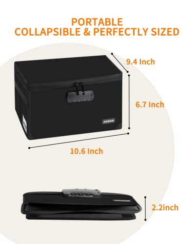 JUNDUN Suporte de cartão de índice com cadeado, caixa de cartão dobrável à prova de fogo para 1200 c