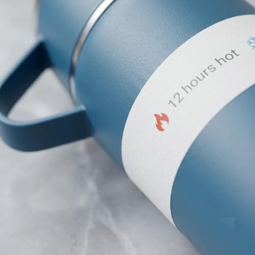 Image of Blue Premium 500ml Leakproof Stainless Steel Thermosteel Flask with 2 Cups Double Wall Insulated Hot & Cold Water Bottle for Daily Travel & Office