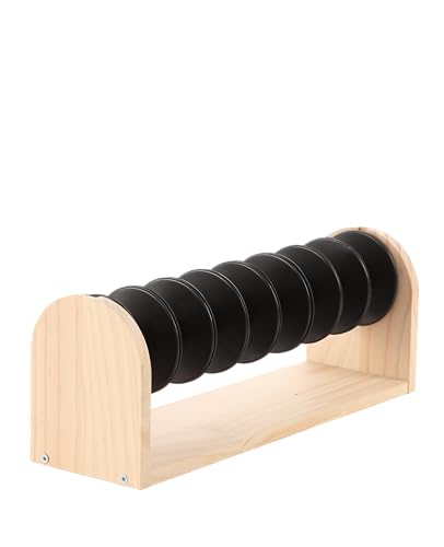 Image of Wooden Thread Rack with Empty Spools Thread Holder Organizer for Ribbons Ropes Tapes Cords