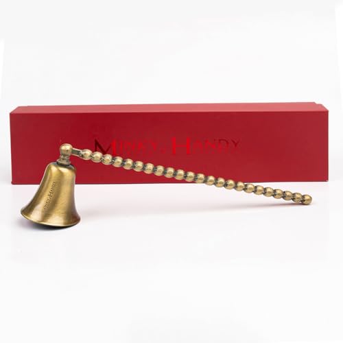 MINKY HANDY Brass Bead Candle Snuffer, Flame Extinguisher with Long Handle, Accessory for Candle Lovers (Antique)