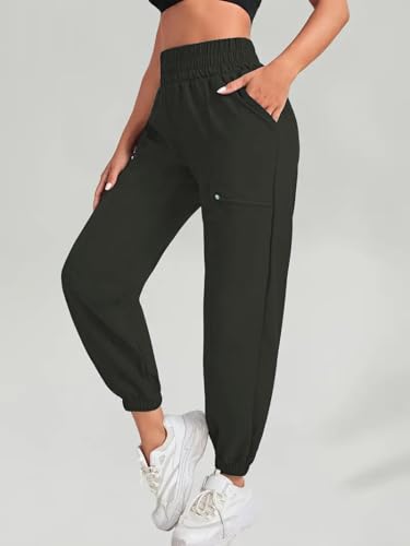Image of LERIYA Fashion Women's Joggers - Soft High Waist Straight Fit Pants | Comfortable Polylyrca Trousers Travel