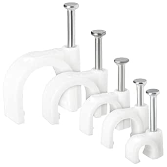 Round Cable Clips - 500-Pack 4mm, 6mm, 8mm, 10mm, 14mm Nail-in Cable ...