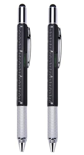 Image of Faded 6-in-1 MultiTool Pen Set | All-in-One Ballpoint Pens with Stylus, Ruler, Level, Flat & Phillips Screwdrivers | Compact & Versatile Tool Pens (Pack of 2)