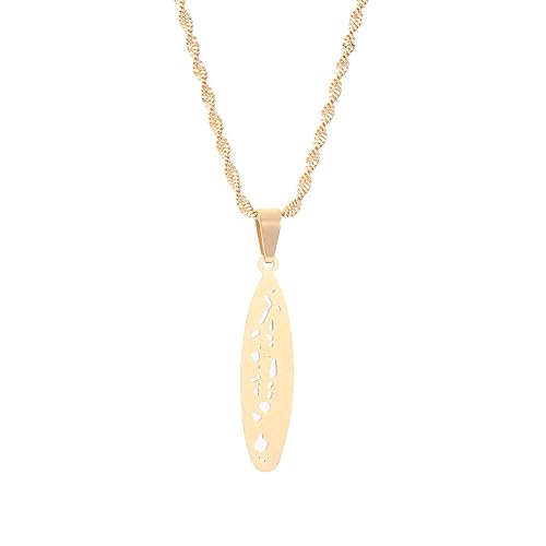 ALTCIRNMD Fashion Outline Maldives Carte Pendentif Collier pour Femmes Filles Flag Maldives Party Bijoux Cadeaux Maldives Carte Collier Maldives Collier Maldives Bijoux pour Femmes,Jaune,50Cm