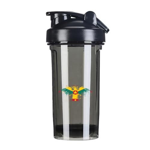 Grenadians Flag 18 Ounce Shaker Bottle Drink Mixer Leak-proof Pre Workout Protein Shakes Meal Replacement Shakes Bottles 500ML/18 Oz Black