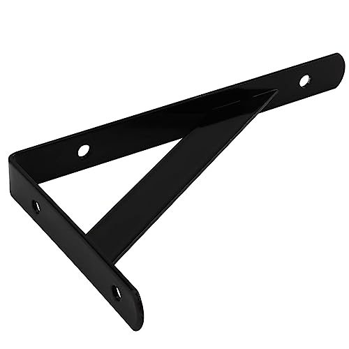 HEIHAK 12 Pack Shelf Bracket Heavy Duty, 6 Inch Black Shelf Support Shelves, Triangle Wall Right Angle Shelf… - Image 4
