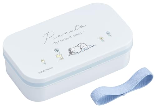 OSK(オーエスケー) 弁当箱 ピーナッツ エブリデイ スヌーピー ランチボックス 仕切付 ブルー 500ml 16.5箸 ランチベルト付 日本製 食洗機 電子レンジ対応 おしゃれ かわいい 抗菌 男女兼用 子供用 大人用 学生 SLC-8