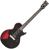 Vintage Icon V120-MRBK Distressed Black / Sunburst LP Electric Guitar Wilkinson