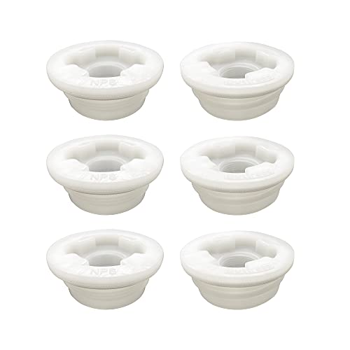 Bung Cap 2" Combo with Gasket for 55 Gallon Plastic Drum - 6pc (3 each size thread) MADE IN USA
