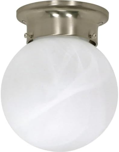 Nuvo 60/6008 One Light Flush Mount, Pwt, Nckl, B/S, Slvr