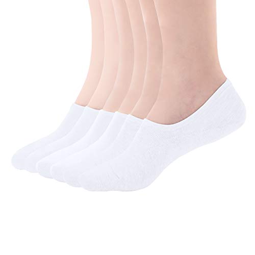 KKSSQUEEN Womens No show Socks Low Cut Flat Boat Line Socks with Non Slip Grip 3 to 6 Pack