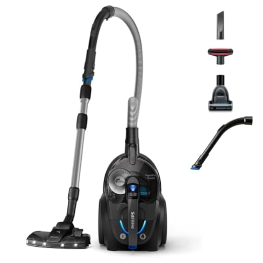 Philips PowerPro Expert 7000 Series - Aspirateur sans sac - Buse TriActive+ LED - Filtre anti-allergie - 900 Watts - Noir brillant - FC9747/09