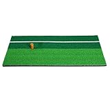 Zaldita Golf Hitting Practice Mat 30cmx60cm - Dual-Tone Grass with Alignment Markings, 10mm Durable PP Synthetic Turf, High Rebound Elastic Base White 12