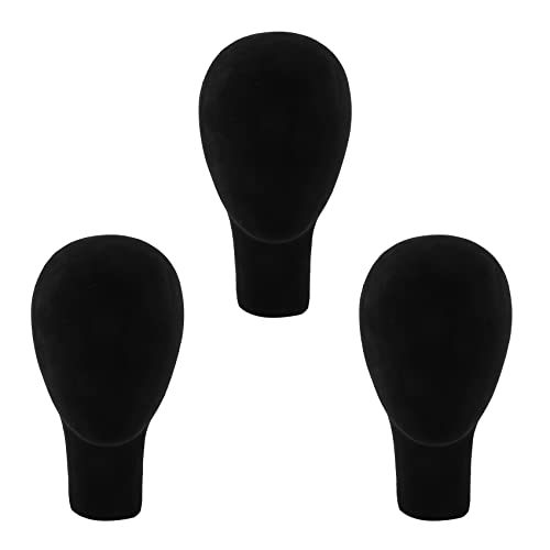 Mannequin porte perruque en polystyrène de vitrine noir 35cm pour lunettes et chapeaux