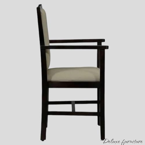 Image of Solid Wooden Chair | Arm Chair for Living Room, Bedroom & Home (48D x 53W x 99H Centimeters (Peshtigo-Warm Chestnut, One Seat)