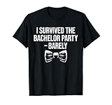 Photo Gallery sono sopravvissuto al bachelor party a malapena best man maglietta Photo Gallery sono sopravvissuto al bachelor party a malapena best man maglietta
